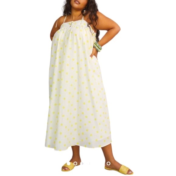Anthropologie Dresses & Skirts - Anthropologie WHIT TWO Polka Dot Maxi Dress YELLOW MOTIF Size 3X